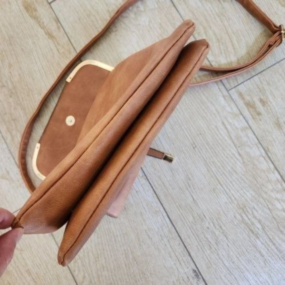 COPY - Brown Faux Leather Handbag / Purse Crossbody or Shoulder - Picture 10 of 12